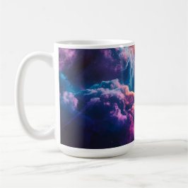 Caneca De Café Arte de Nebulosa Espacial Abstrata - Colorida e Có