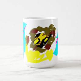 Caneca De Café Arte de onda de leão