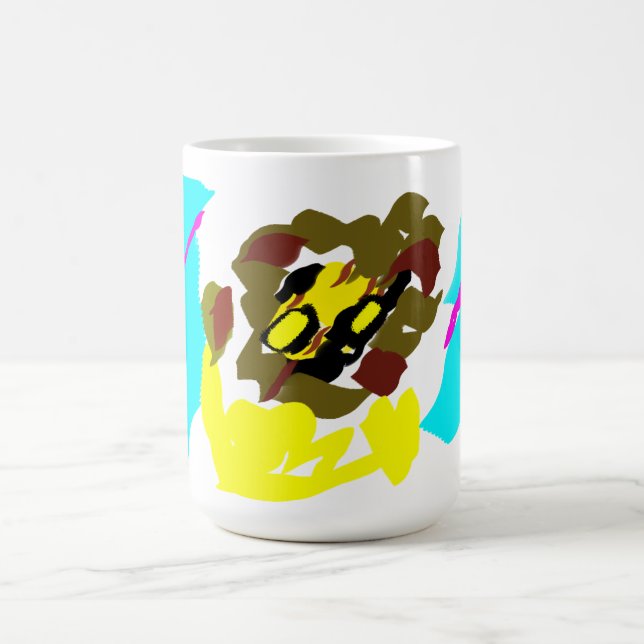 Caneca De Café Arte de onda de leão (Centro)