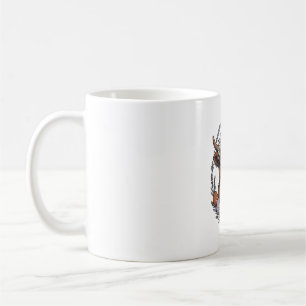 Caneca De Café Arte de Ovo Floral Vintage de Páscoa da Vaca das T