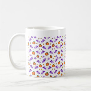 Caneca De Café Arte de padrão contínuo de abóbora de asa de morce