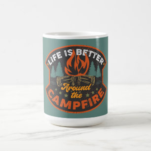 Caneca De Café Arte de Palavra do Crachá Campfire