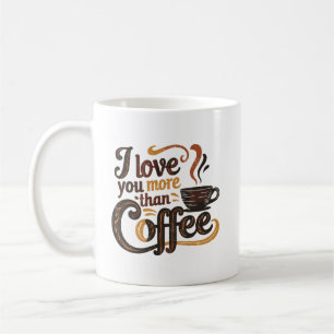 Caneca De Café Arte de palavras de amor de café fofo