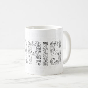 Caneca De Café Arte de Palavras Digitais em Paris Quarters