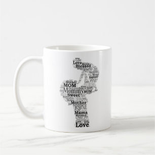 Caneca De Café Arte de Palavras-Mãe