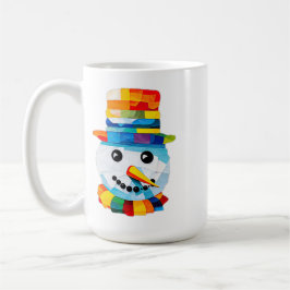 Caneca De Café Arte de Papel de Seda de Boneco de Neve Colorido N