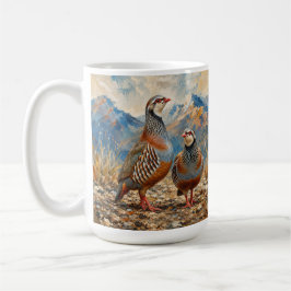 Caneca De Café Arte de Par Perdiz Chukar