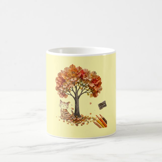 Caneca De Café Arte de Parede com Textura de Aplainamento de Lápi (Centro)