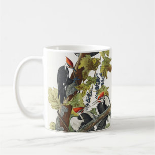 Caneca De Café Arte de Pássaro Pica-Pau-Grande Audubon Vintage