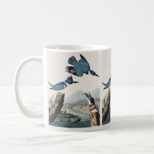 Caneca De Café Arte de Pássaro Rei-Cintado Audubon Vintage