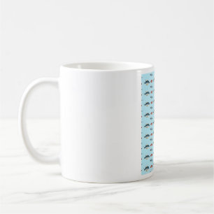 Caneca De Café Arte de peixe padrão azul