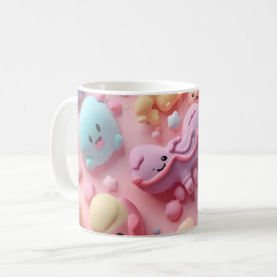 Caneca De Café Arte de Personagem de Doce Pastel Kawaii