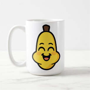 Caneca De Café Arte de Personagem Kawaii de Banana Banini Fofa