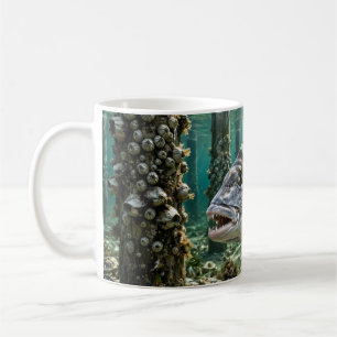 Caneca De Café Arte de Pesca de Florida Man Sheepshead em Pilares