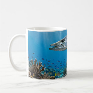 Caneca De Café Arte de Pesca do Homem da Flórida Barracuda Recife