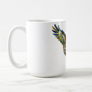 Caneca De Café Arte de Pincelada Colorida Abstrata de Coruja Voad