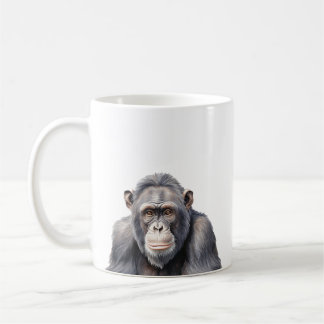 Caneca De Café Arte de pintura de macacos-chimpanzé-aquarela