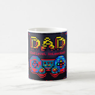 Caneca De Café Arte de Pixel Retroativa Desbloqueada no Nível do 