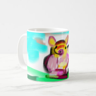 Caneca De Café Arte de porco fofo