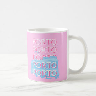 Caneca De Café Arte de Porto Viagem, Arte de Portugal, Rosa, Arte