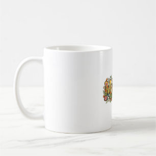 Caneca De Café Arte de Presente de Tipografia Retro Floral Mamãe