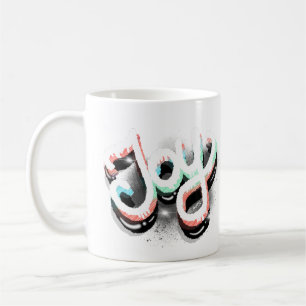 Caneca De Café Arte de Rua com Aerógrafo Joy Neon Lettering à Mão