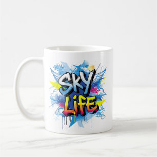 Caneca De Café Arte de Rua Urbana de Paraquedismo Grafite SKY LIF