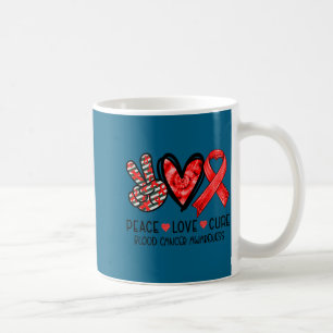 Caneca De Café Arte de Sangue com Laço Vermelho de Paz e Amor
