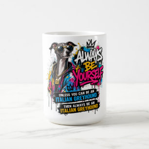 Caneca De Café Arte de streetwear com grafite de Italian Greyhoun