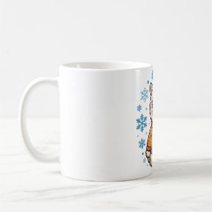 Caneca De Café Arte de Suéter de Inverno Aconchegante de Alpaca