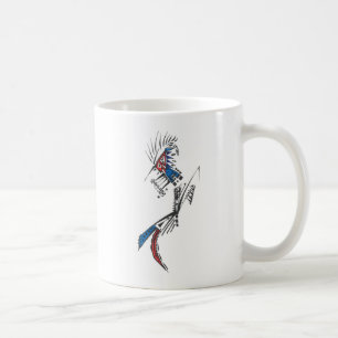 Caneca De Café Arte de Tatuagem Tribal Abstrata Colorida de Viaja
