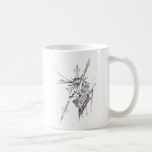 Caneca De Café Arte de Tatuagem Tribal Abstrata Colorida Ecletica