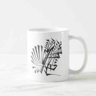 Caneca De Café Arte de Tatuagem Tribal Abstrato Preto e Branco de