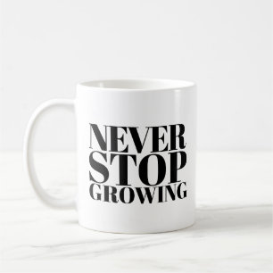 Caneca De Café Arte de Tipografia Clássica Serif Nunca Pare de Cr