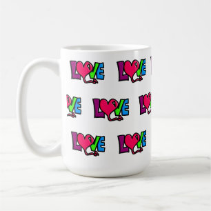 Caneca De Café Arte de Tipografia de Palavra de Amor
