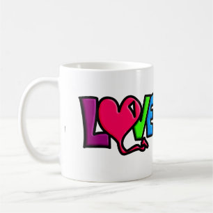 Caneca De Café Arte de Tipografia de Palavra de Amor
