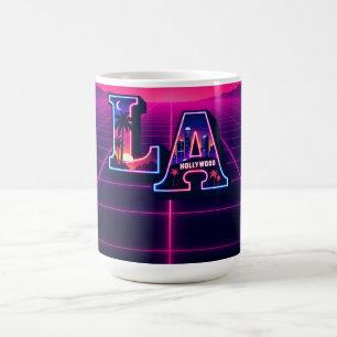 Caneca De Café Arte de tipografia neon estilo Califórnia dos anos