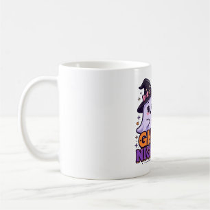 Caneca De Café Arte de Tipografia Retro de Halloween - Noite das