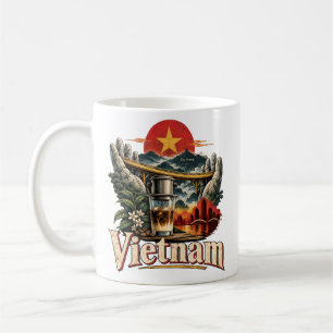 Caneca De Café Arte de Viagem Antiga de Marco Histórico do Vietnã