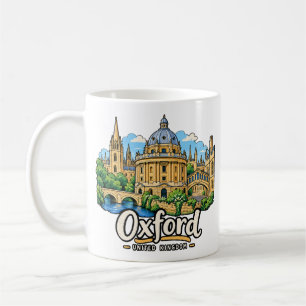 Caneca De Café Arte de Viagem Desenhada à Mão Oxford Reino Unido