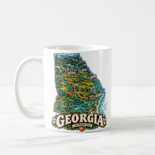 Caneca De Café Arte de Viagem Desenhada à Mão sobre Geórgia