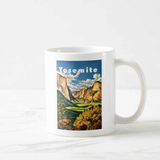 Caneca De Café Arte de Viagem do Parque Nacional de Yosemite (Direita)