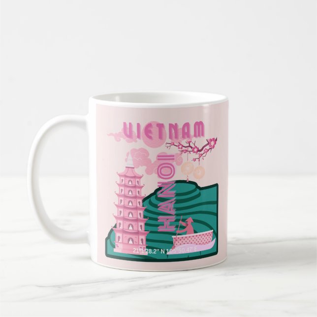Caneca De Café Arte de Viagem no Vietnã (Esquerda)