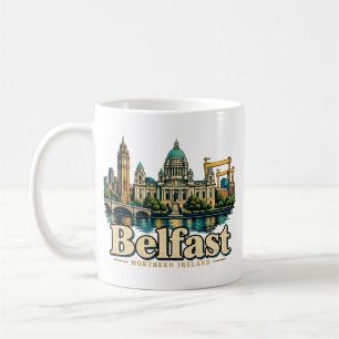 Caneca De Café Arte de Viagem Vintage Belfast Irlanda do Norte