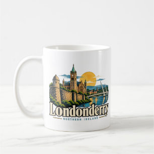 Caneca De Café Arte de Viagem Vintage Londonderry Irlanda do Nort
