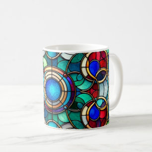 Caneca De Café Arte de Vidro Estendida - Design de Círculo Radian