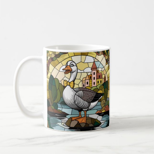 Caneca De Café Arte de Vitral, Vitral Silly Goose (Esquerda)