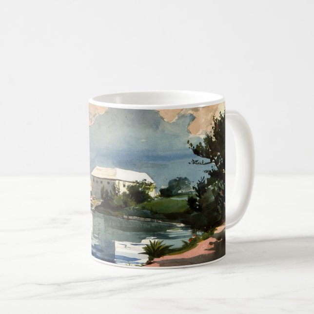 Caneca De Café Arte de Winslow Homer, Bermudas, Salt Kettle, (Frente Esquerda)