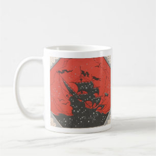 Caneca De Café Arte Deco de 1930 Navio no mar tempestuoso