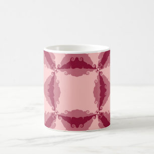 Caneca De Café Arte Deco Rodovia Floral Rosa Abstrato